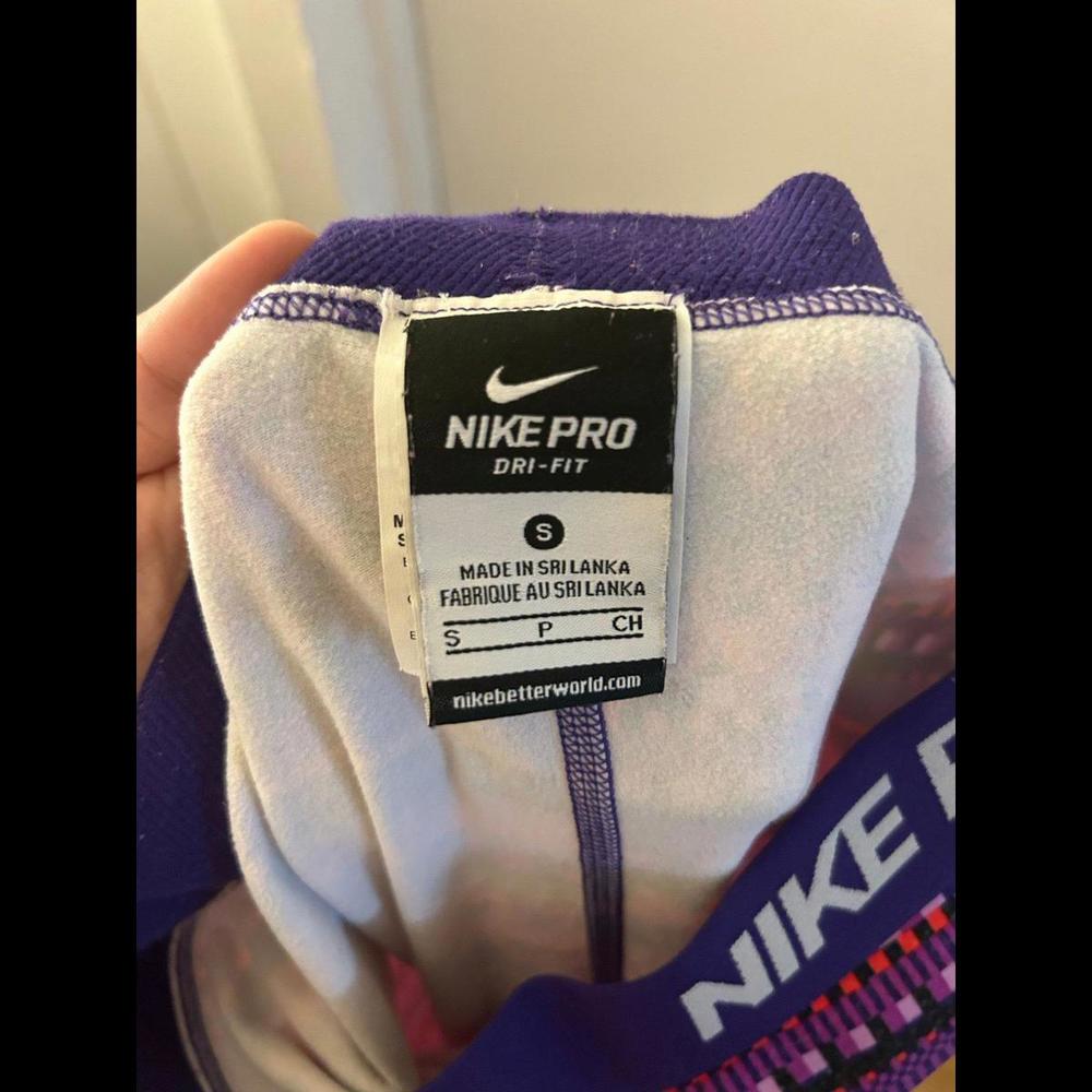 Nike Pro Dri-Fit Pink and Purple Patterned Leggings - Picture 5 of 5
